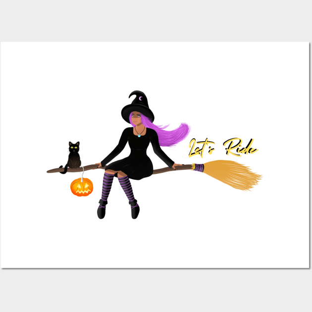 Witch On a Broom Wall Art by Raghni.C 